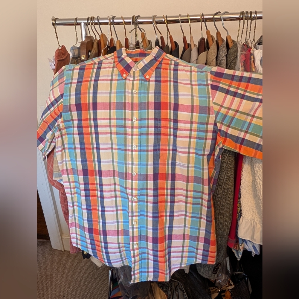 Multicolor Plaid Casual Button Down Shirt